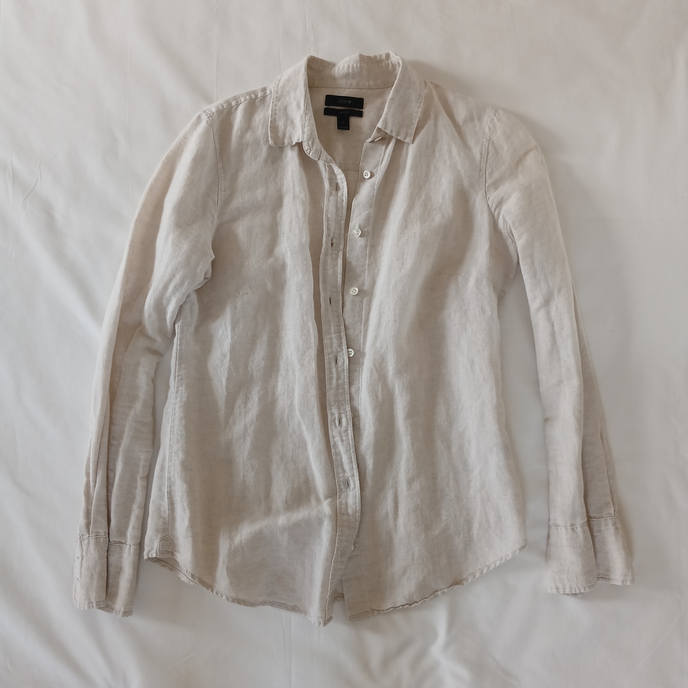J. Crew Light Beige Casual Button Down Shirt